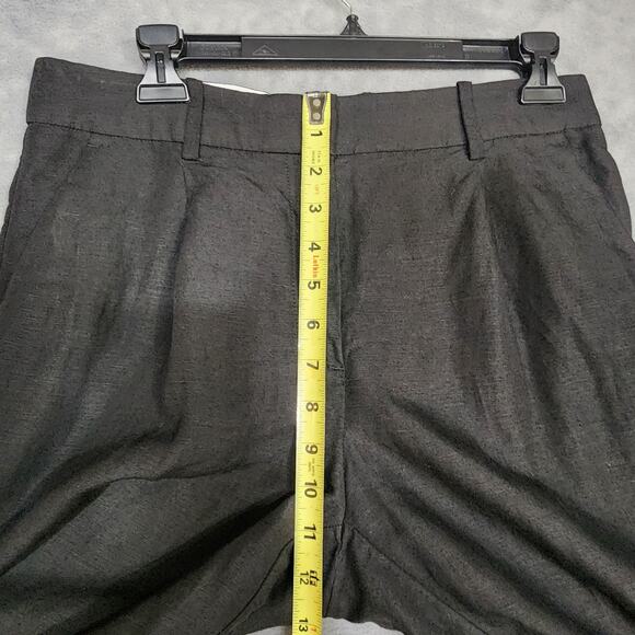 H&M Trouser Pants Wide Leg Linen Blend Size 6 Black - Picture 8 of 9